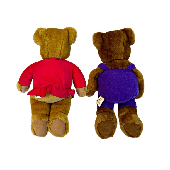 Hallmark Kissing Bears Magnetic Velcro Pink Purple Vintage Valentine’s Day - Picture 4 of 5